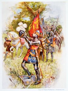 Edward der Schwarze Prinz in der Schlacht von Crecy 1346, Illustration aus 