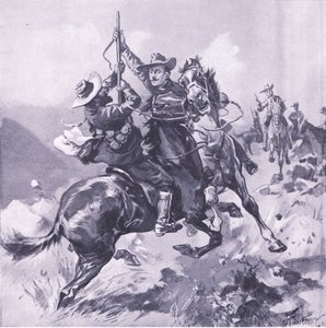 Die Gefangennahme von Feldkornett Swanepool, Illustration aus After Pretoria: The Guerilla War, 1902 von Joseph Finnemore