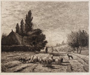 Dorfstraße in Frankreich von Joseph Foxcroft Cole
