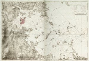 Eine Karte des Hafens von Boston