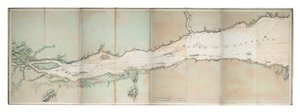 Karte des Flusses St. Lawrence, Nordamerika Atlantikküste, ca. 1781 von Joseph Frederick Wallet DesBarres