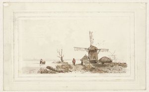 Landschaft mit Mühle