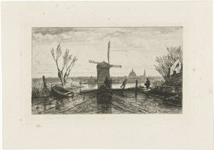 Schlittschuhläufer bei einer Mühle von Joseph Hartogensis
