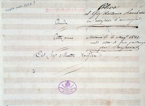 Erste Seite der Partitur des Menuetts in Armida von J. Haydn (1821) von Joseph Haydn