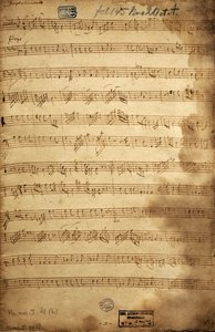 Partitur für Trio von Bariton, Viola und Bass für die Angerfertigten von Joseph Haydn
