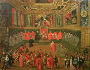 Audienz beim Dogen im Kollegium des Dogenpalastes