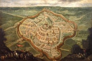 Karte der Stadt Udine, Mitte des 17. Jahrhunderts von Joseph Heintz the Younger