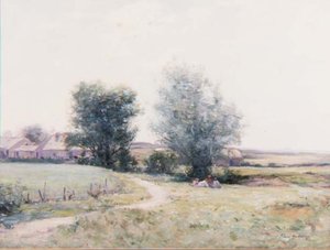 Kinder beim Picknick auf einem Feld von Joseph Henderson
