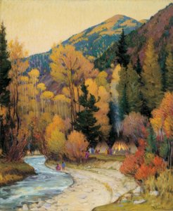 Apachenlager im Hondo-Canyon von Joseph Henry Sharp