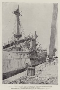 Der Bau eines Schlachtschiffs, HMS Ocean, Doppelschraube, 1. Klasse, 12.950 Tonnen, in der Werft in Plymouth