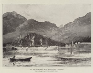 Die Yacht Hohenzollern des deutschen Kaisers in Bergen von Joseph Holland Tringham