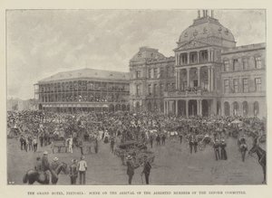 Das Grand Hotel, Pretoria, Szene bei der Ankunft der verhafteten Mitglieder des Reformkomitees