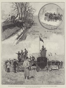Der Prinz von Wales und seine Gesellschaft beim West Norfolk Hunt Club Steeplechase, in East Winch, am Montag, den 9. April