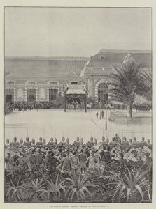 Der Urlaub der Königin im Ausland, Ankunft in Nizza am 15. März von Joseph Holland Tringham