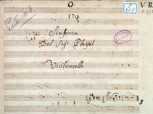 Erste Seite der Partitur einer Symphonie in D-Dur von Pleyel von Joseph Ignace Pleyel
