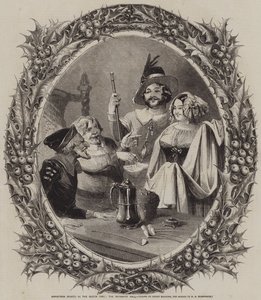Weihnachtssport in alten Zeiten, die Dienerhalle von Joseph Kenny Meadows