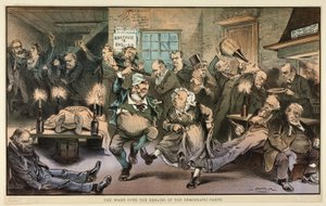 Die Totenwache über die Überreste der Demokratischen Partei, aus Puck