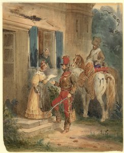 Husaren überbringen Nachrichten von Joseph Louis Hippolyte Bellange