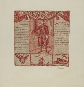 Bedruckter Stoff von George Washington, um 1939