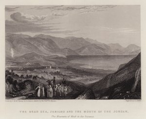 Das Tote Meer, Jericho und die Mündung des Jordan, die Berge von Moab in der Ferne