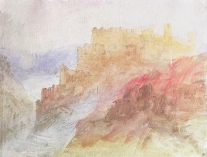 Eine Burg über einer Schlucht, ca. 1841-44