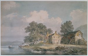 Ein Bauernhaus an einem See im Lake District, ca. 1797