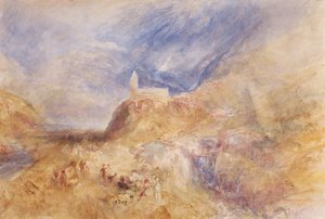 Ein Dorf in den Alpen, Sion, ca. 1846 von Joseph Mallord William Turner
