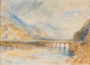 Bellinzona - Die Brücke über den Ticino, ca. 1843 (Aquarell auf Papier)