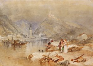 Bernkastel an der Mosel mit den Ruinen von Landshut, ca. 1834 von Joseph Mallord William Turner