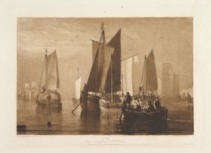 Windstille, Teil IX, Tafel 44 aus „Liber Studiorum“ von Joseph Mallord William Turner