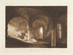Krypta der Kirkstall Abbey, Teil VIII, Tafel 39 aus „Liber Studiorum“ von Joseph Mallord William Turner