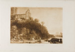 Dumblain Abbey, Platte 56 aus Liber Studiorum von Joseph Mallord William Turner