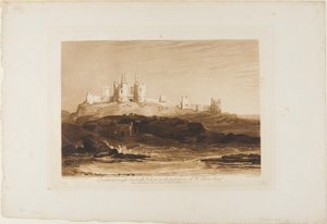 Dunstanborough Castle, Tafel 14 aus Liber Studiorum von Joseph Mallord William Turner
