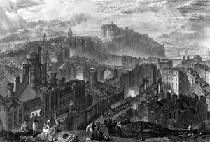 Edinburgh vom Calton Hill, graviert von George Cooke, 1820