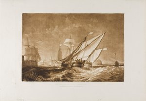 Eingang zum Hafen von Calais, Platte 55 aus Liber Studiorum