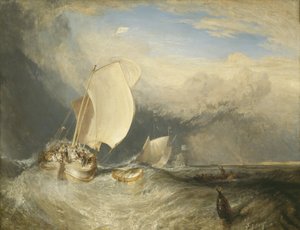 Fischerboote mit Händlern, die um Fisch feilschen, 1837-38 von Joseph Mallord William Turner