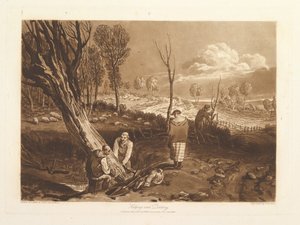 Hecken und Gräben Liber Studiorum, Teil X, Tafel 47 (23. Mai 1812) von Joseph Mallord William Turner