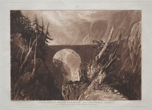 Liber Studiorum: Teufelsbrücke über den Russ, oberhalb Altdorf, Schweiz von Joseph Mallord William Turner