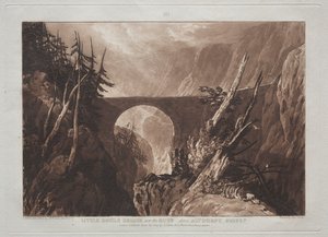 Liber Studiorum: Kleine Teufelsbrücke über den Russ, oberhalb von Altdorf, Schweiz von Joseph Mallord William Turner
