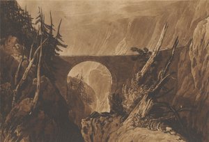 Kleine Teufelsbrücke über die Reuss oberhalb von Altdorf, Schweiz von Joseph Mallord William Turner