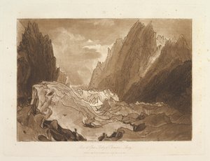 Mer de Glace, Tal von Chamouni-Savoy Liber Studiorum, Teil X, Platte 50 von Joseph Mallord William Turner
