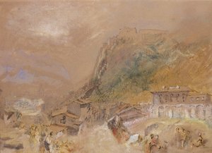 Die Bastille in Grenoble, vom Dorf La Tronche aus, ca. 1836