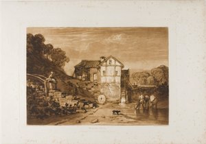Wassermühle, Tafel 37 aus Liber Studiorum von Joseph Mallord William Turner