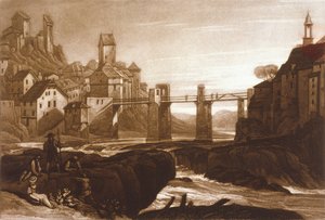 F.31.I Lauffenbourgh am Rhein, aus dem Liber Studiorum, graviert von T. Hodgetts, 1811