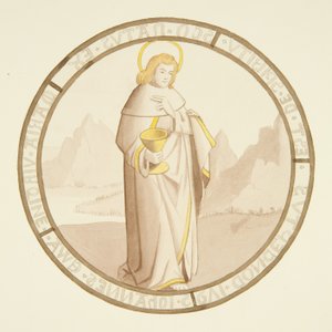 Buntglasfenster in der Privatkapelle des Bischofspalastes: St. Johannes