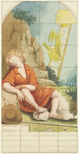Buntglasfenster am Ostende des Südschiffs der Kathedrale von Bristol, das Jakobs Leiter zeigt