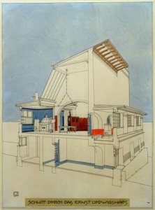Schnitt durch das Ernst-Ludwigs-Haus