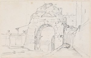 Bogen des Drusus nahe der Via Appia von Joseph Marie Vien
