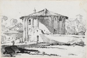 Der runde Tempel auf der Piazza Bocca della Verità, Rom von Joseph Marie Vien