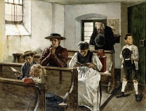 Eine Familie im Gebet von Joseph Molitor Von Muhlfeld